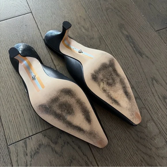 Sam Edelman Black Tev Kitten-Heel Mules Size 7.5 - Picture 8 of 10